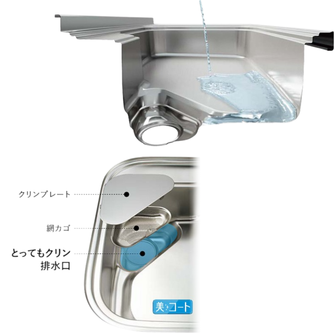 流レールシンク・とってもクリン排水口